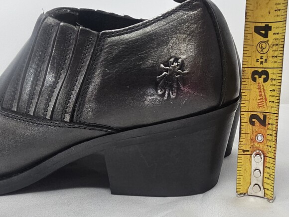 Fly London Ivon Smoke Leather Ankle Snip Boots Sz EU38 US7-7.5 Silver Metallic - Picture 10 of 14